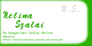 melina szalai business card